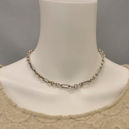 David Yurman Sterling Silver Cable Classics Figaro Chain Necklace 2 of 4