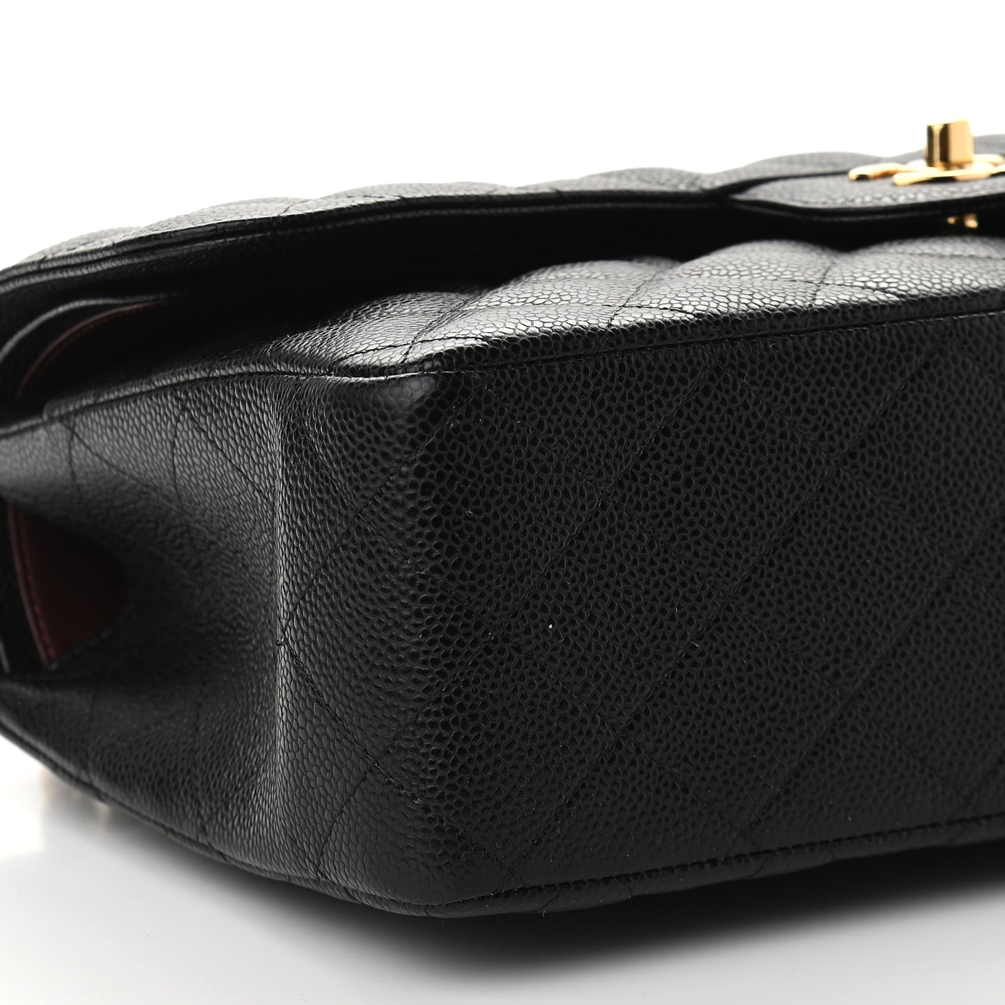 Caviar Quilted Jumbo Double Flap Black