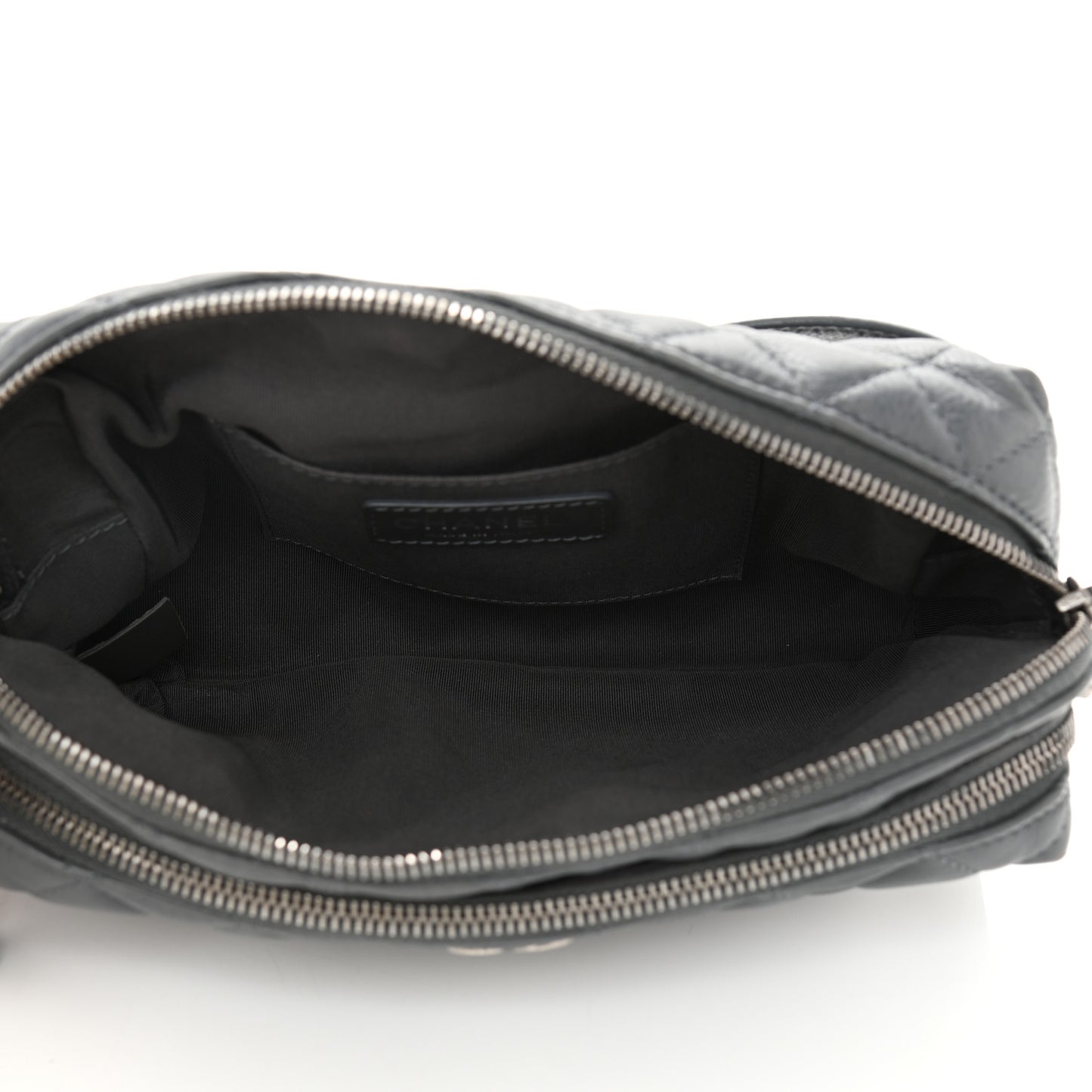 Calfskin Quilted Waist Bag Dark Grey