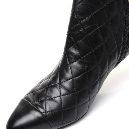 Chanel Calfskin Quilted Cap Toe Short Boots 39 Black 13 of 13