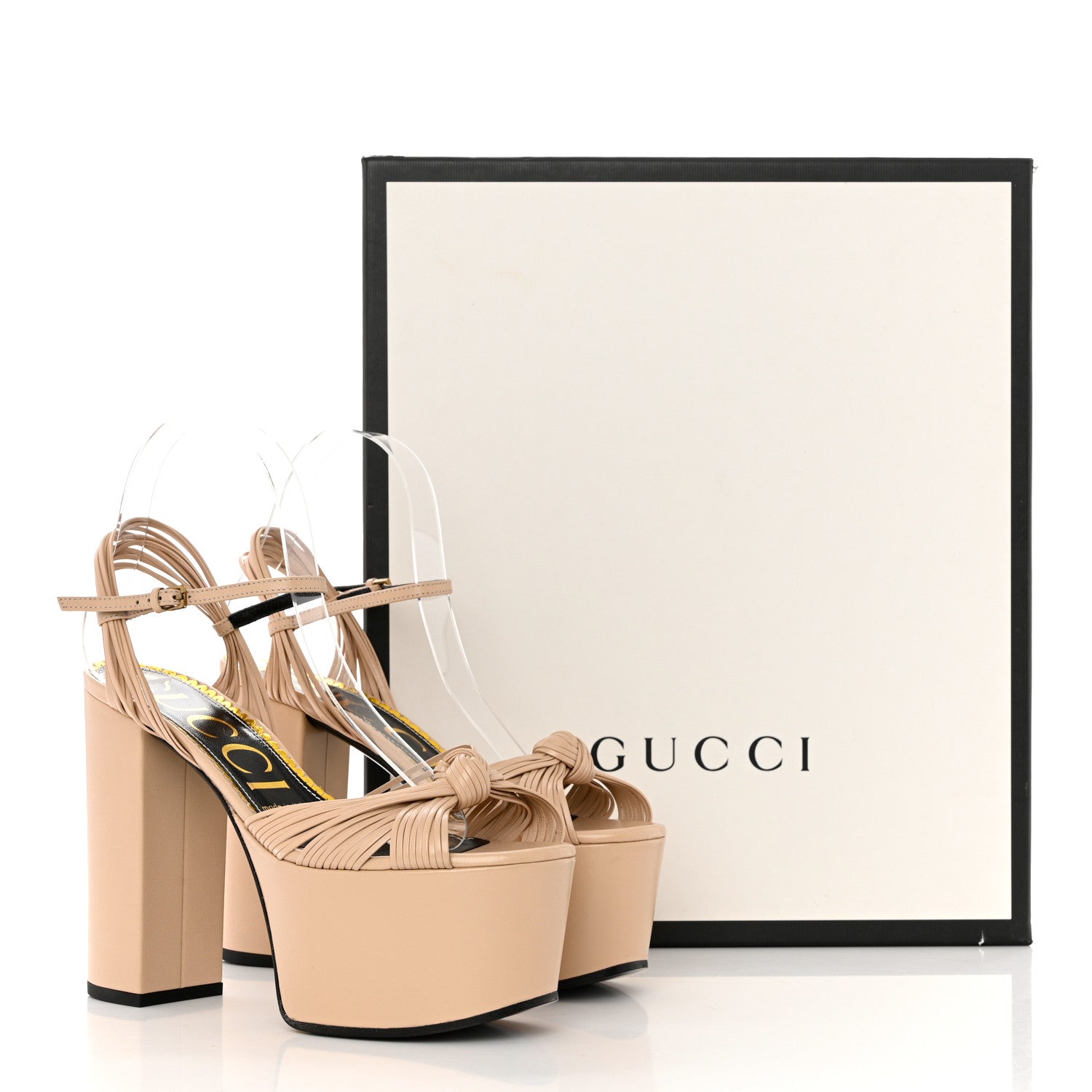 Gucci Malaga Kid Knotted Strap Crawford Platform Sandals 37 Skin Rose 8 of 8