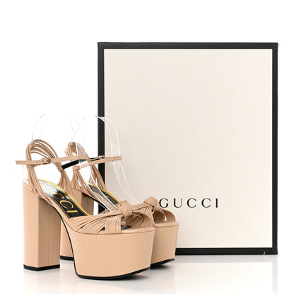 Gucci Malaga Kid Knotted Strap Crawford Platform Sandals 37 Skin Rose 8 of 8