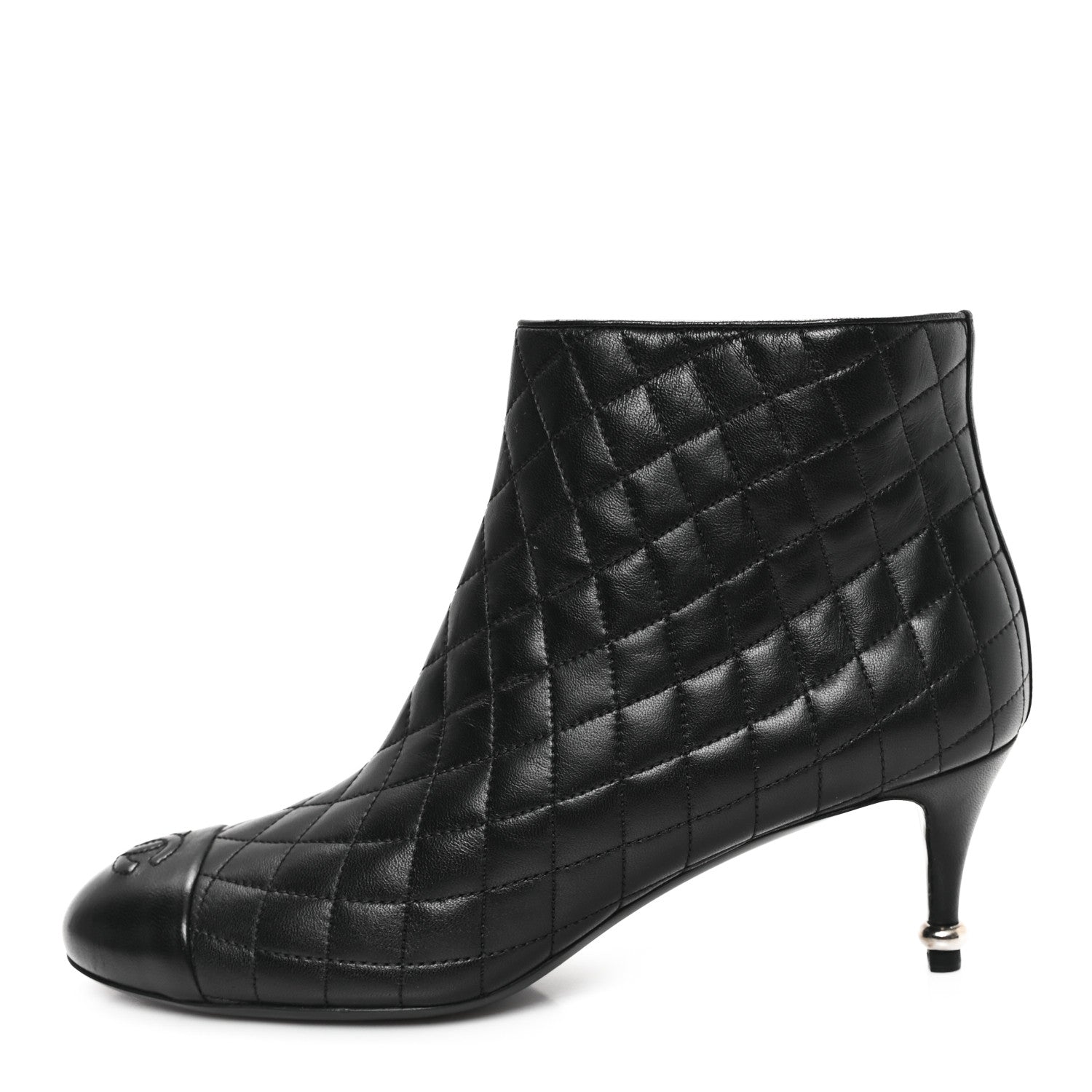 Chanel Lambskin Quilted Cap Toe CC Booties 41 Black 1 of 10