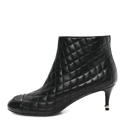 Chanel Lambskin Quilted Cap Toe CC Booties 41 Black 1 of 10