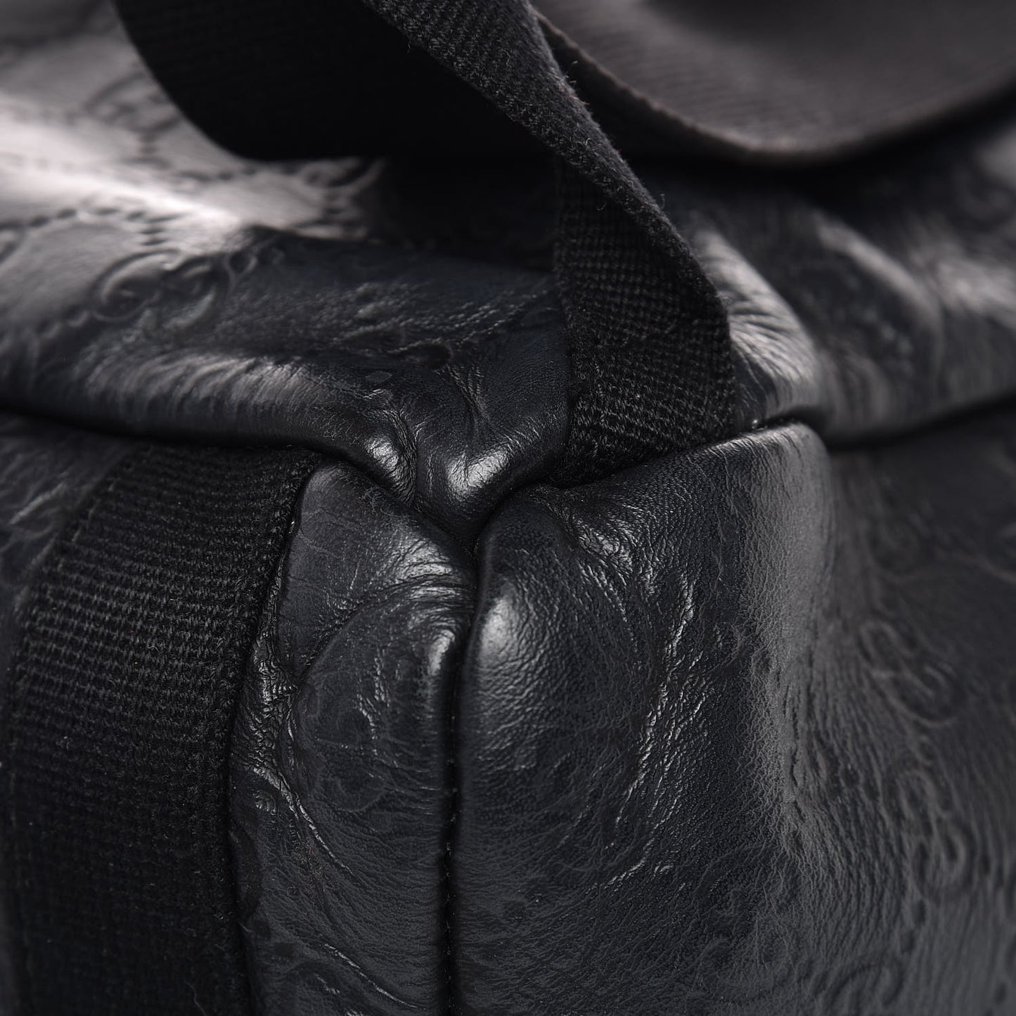 Guccissima Single Buckle Backpack Black
