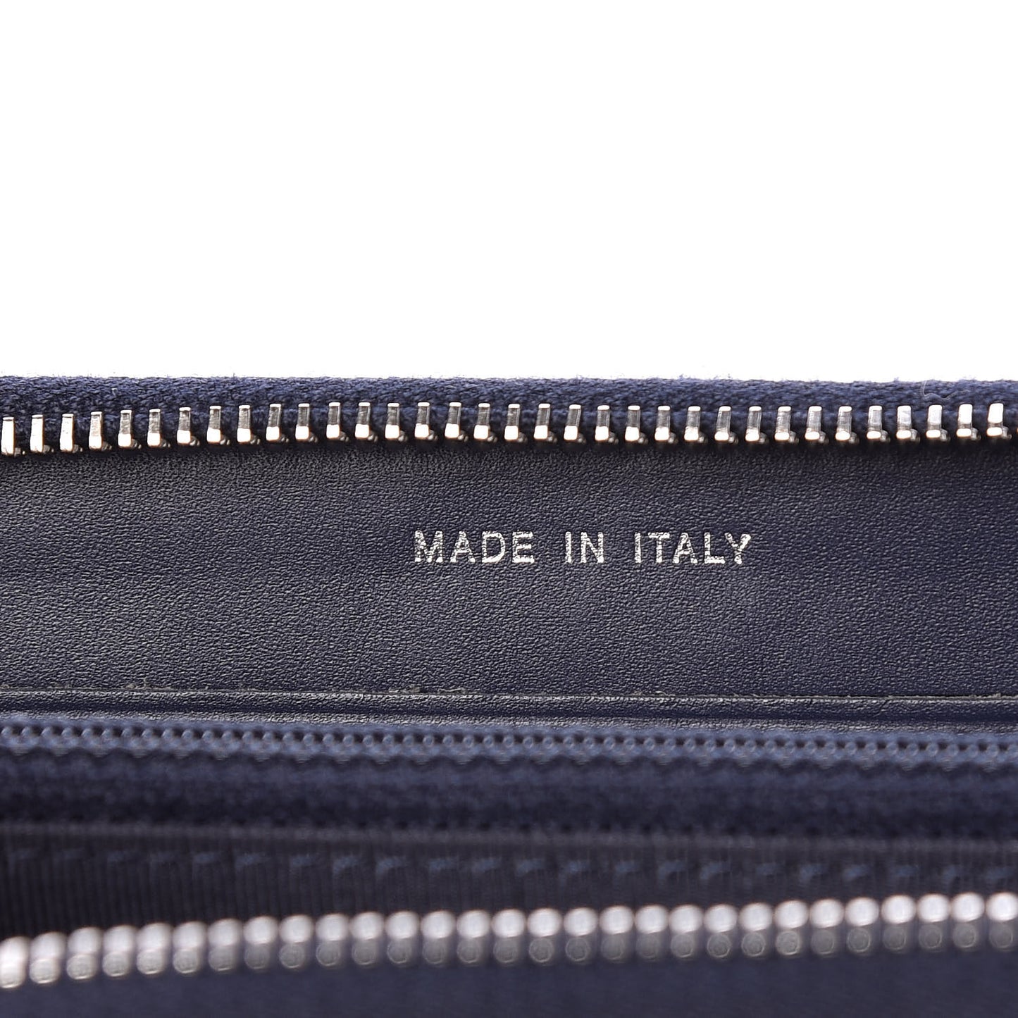 Caviar Chevron Quilted Small Zip Around Wallet Navy