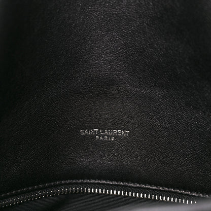 Saint Laurent Lambskin Quilted Medium Loulou Puffer Monogram Chain Satchel Black 7 of 11