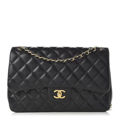 Chanel Lambskin Quilted Jumbo Double Flap Black 1 of 11