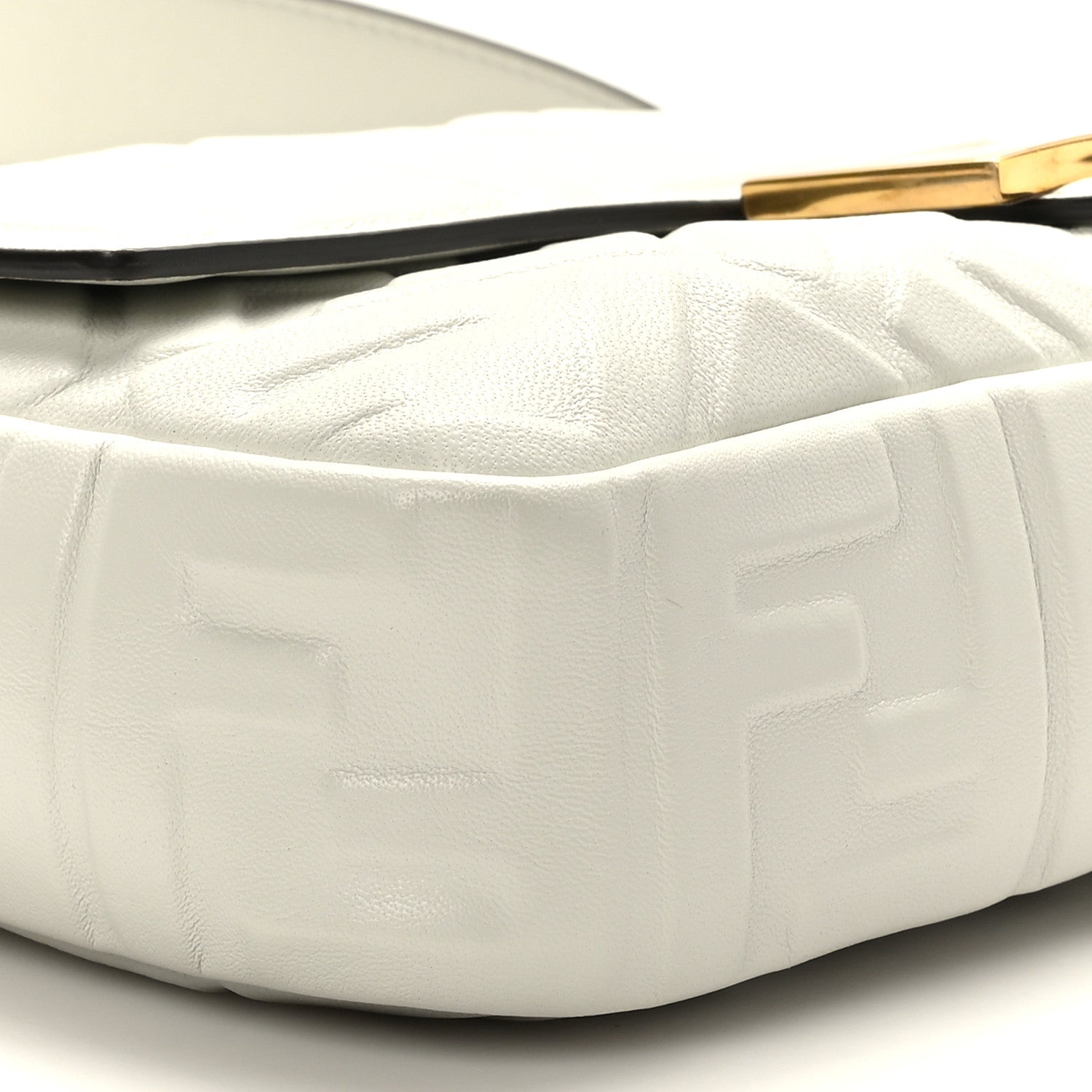 Fendi Nappa FF 1974 Embossed Baguette White 7 of 8
