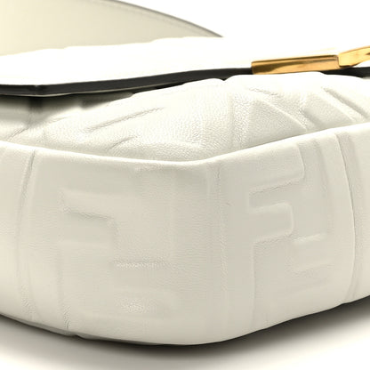 Fendi Nappa FF 1974 Embossed Baguette White 7 of 8