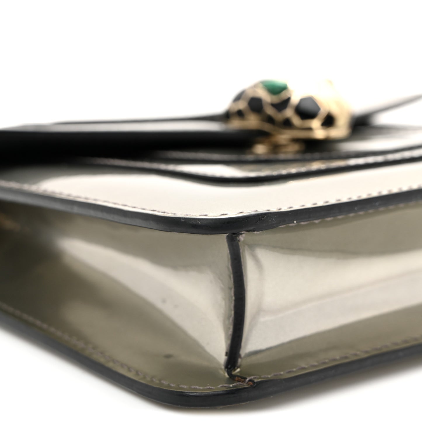 Metallic Calfskin Small Serpenti Forever Snake Strap Crossbody Bag Silver