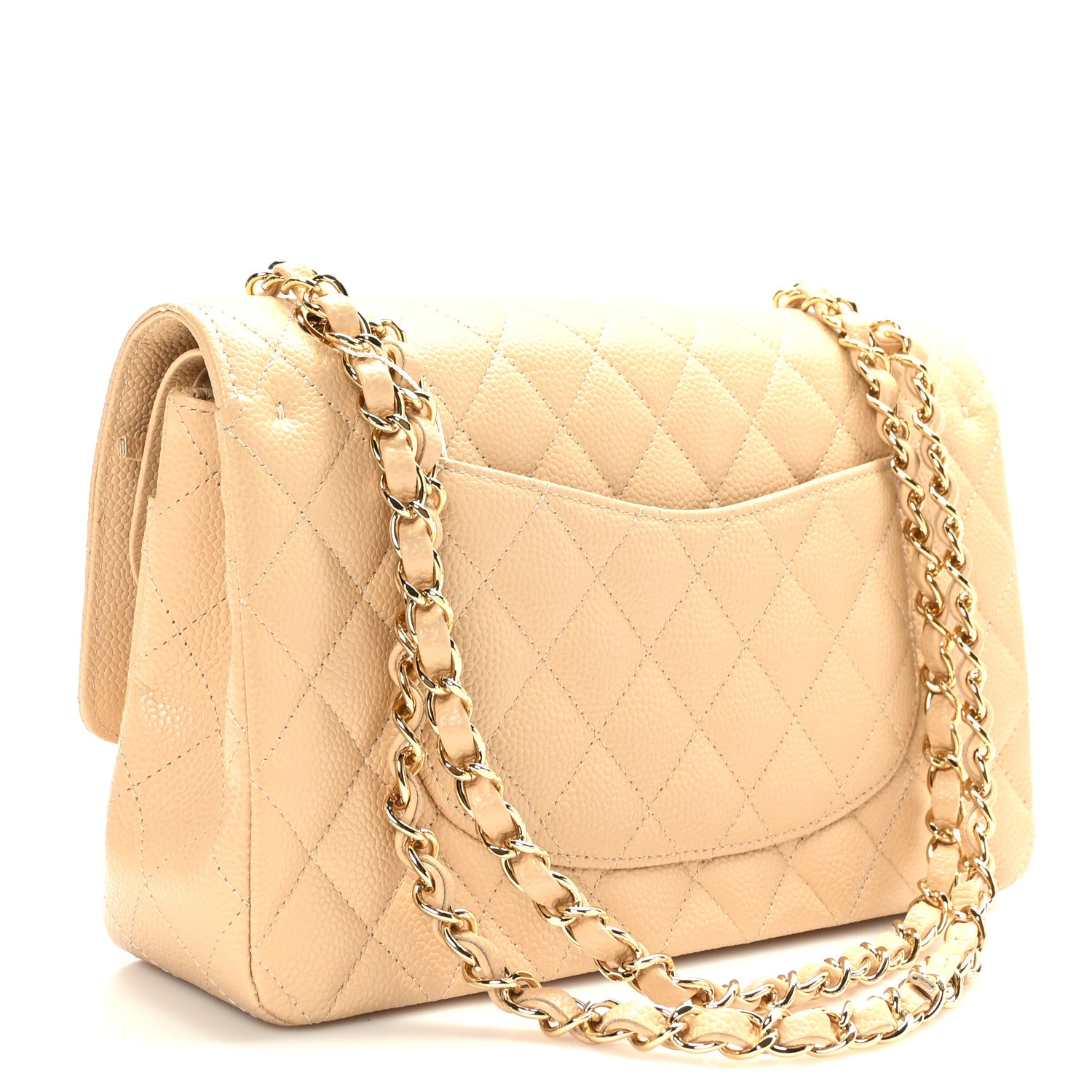 Chanel Caviar Quilted Medium Double Flap Beige 3 of 9