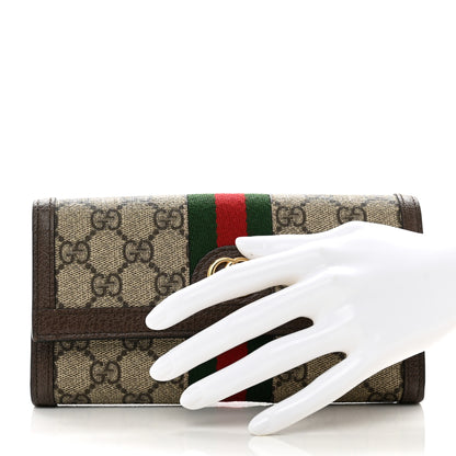Gucci GG Supreme Monogram Web Ophidia Continental Wallet Brown 2 of 8