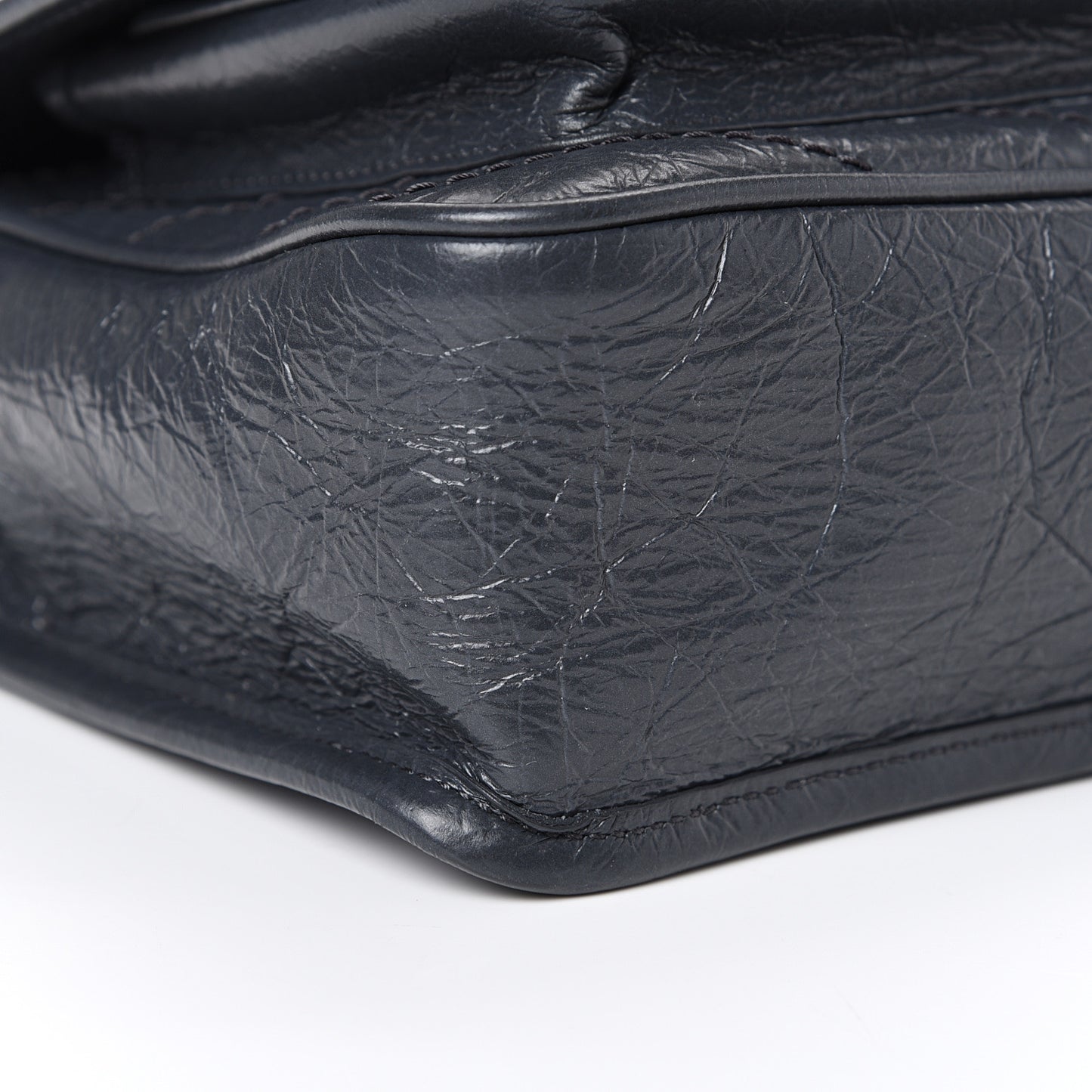 Crinkled Calfskin Matelasse Monogram Baby Niki Chain Satchel Storm