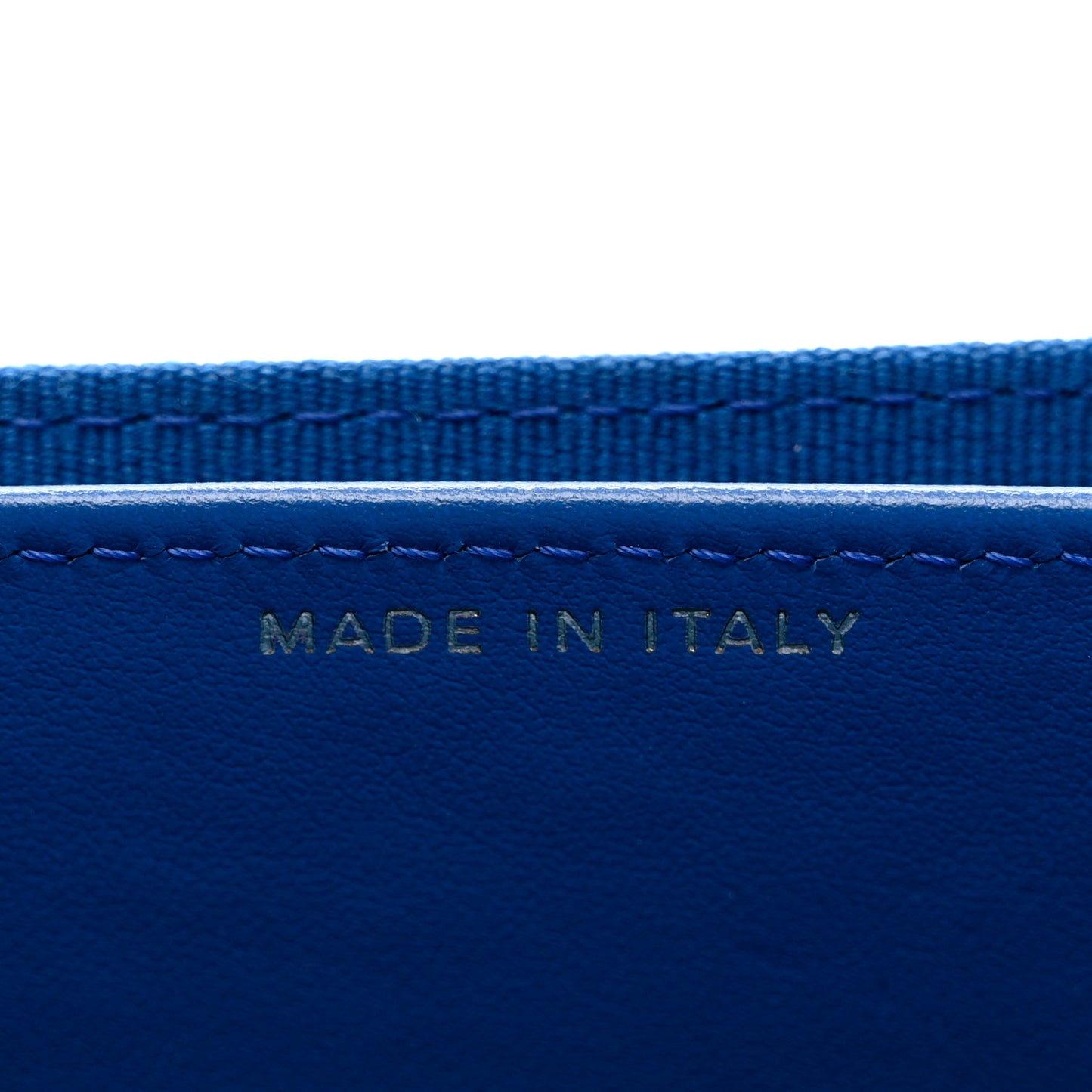 Caviar Quilted Flap Card Holder On Chain Blue