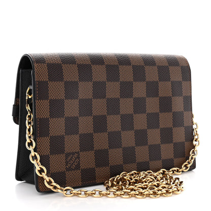 Louis Vuitton Damier Ebene Vavin Chain Wallet Black 3 of 10
