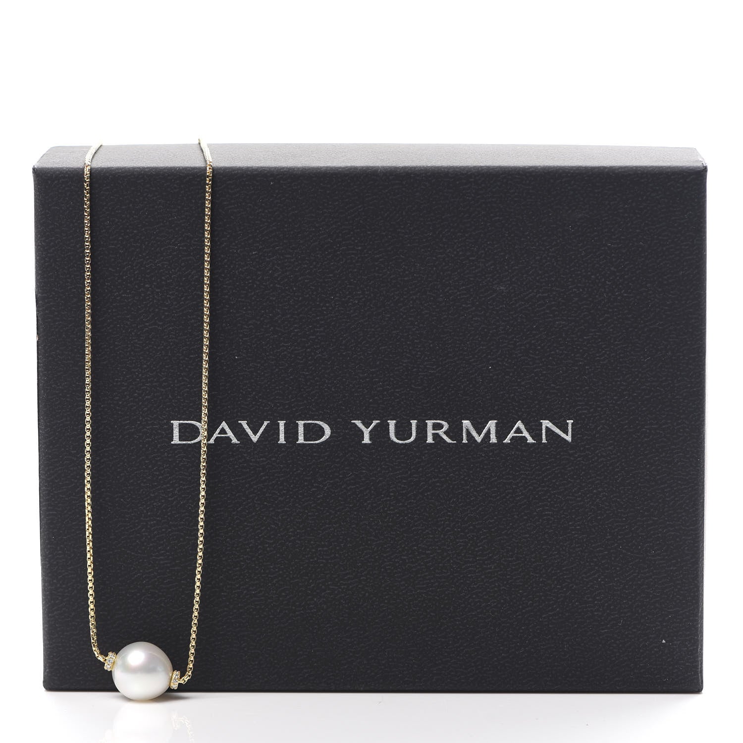 David Yurman 18K Yellow Gold Diamond South Sea Pearl 12mm Solari Pendant Necklace 5 of 5