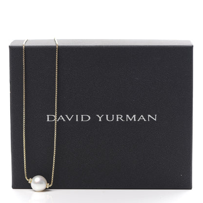 David Yurman 18K Yellow Gold Diamond South Sea Pearl 12mm Solari Pendant Necklace 5 of 5