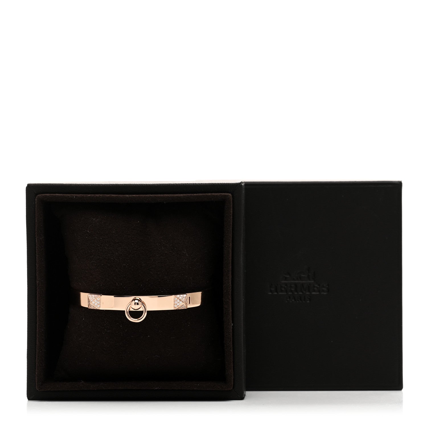 Hermes 18K Rose Gold Diamond PM Collier De Chien Bracelet SH 4 of 4