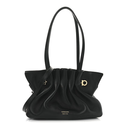 Salvatore Ferragamo Lambskin Small Dumpling Soft Bag Black 1 of 9