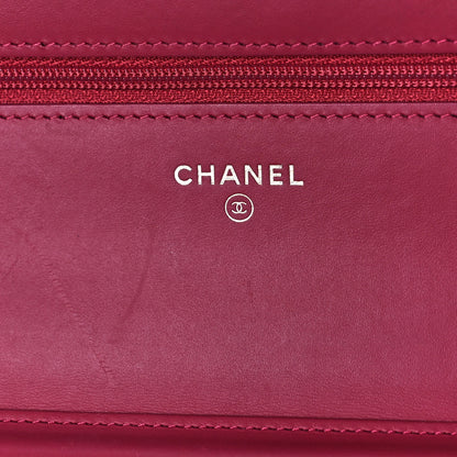 Chanel Patent Quilted Brilliant Wallet On Chain WOC Dark Pink 6 of 13