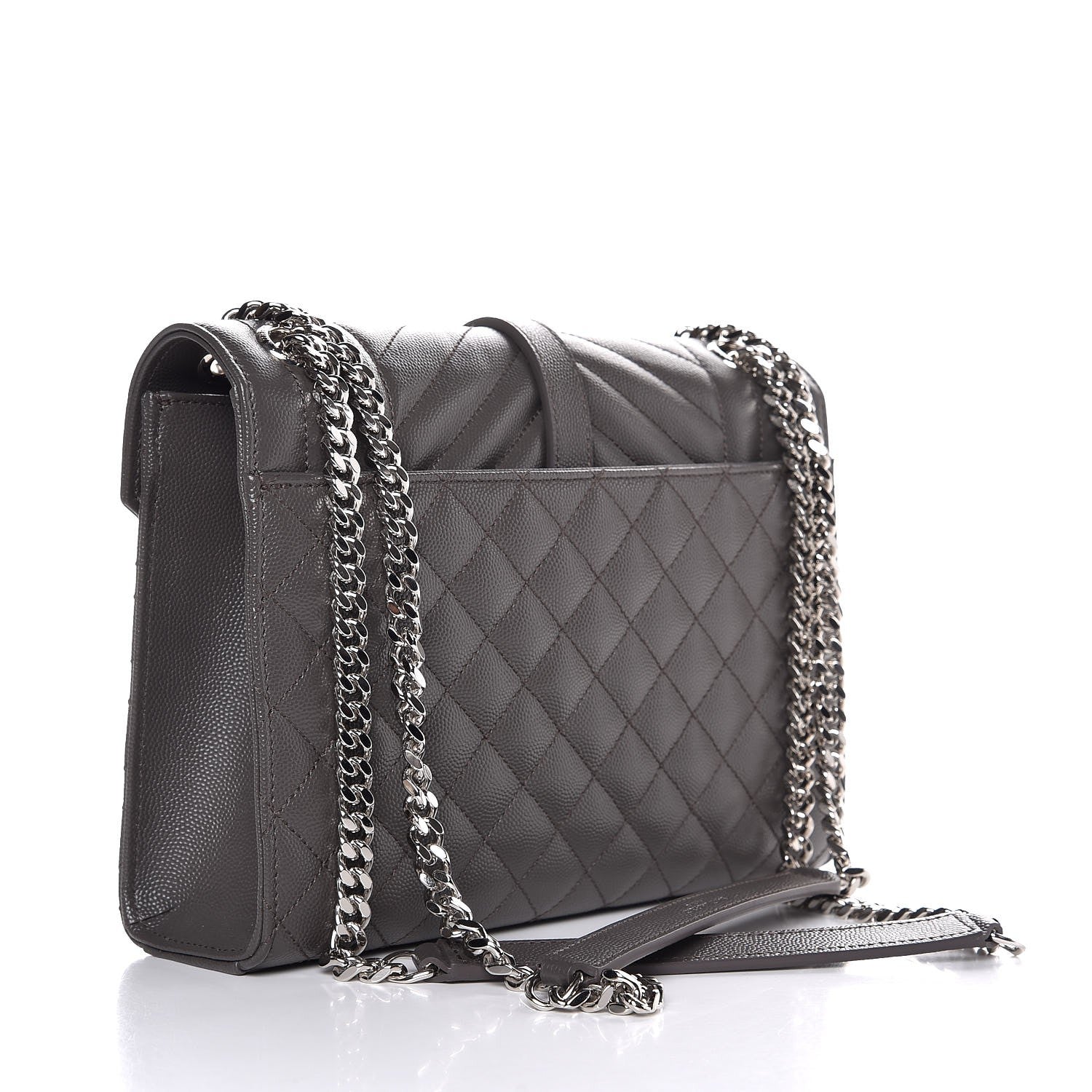 Saint Laurent Grain De Poudre Textured Mixed Matelasse Medium Triquilt Monogram Satchel Earth 4 of 6