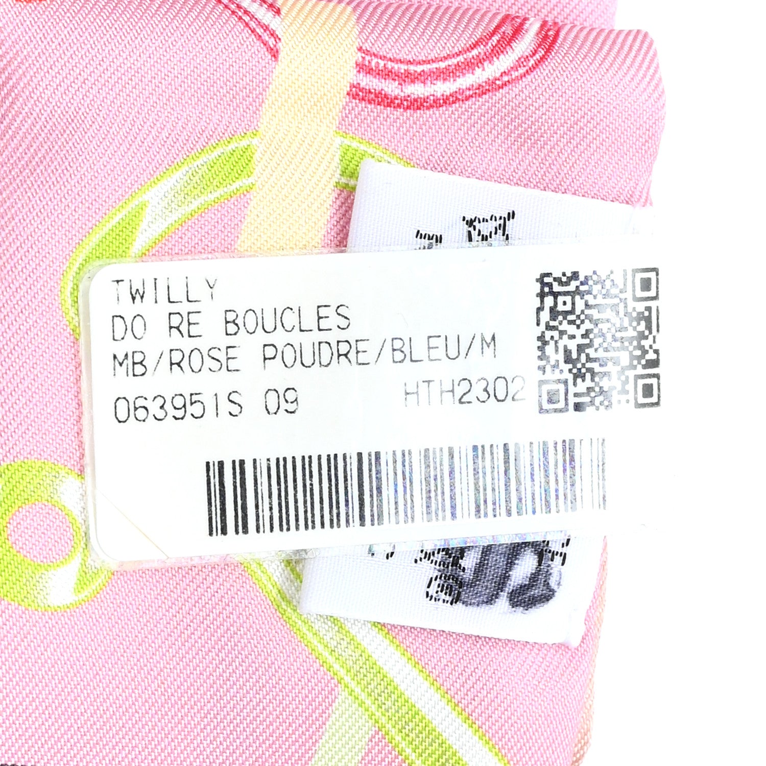 Hermes Silk Do Re Boucles Twilly Rose Poudre Bleu 3 of 3