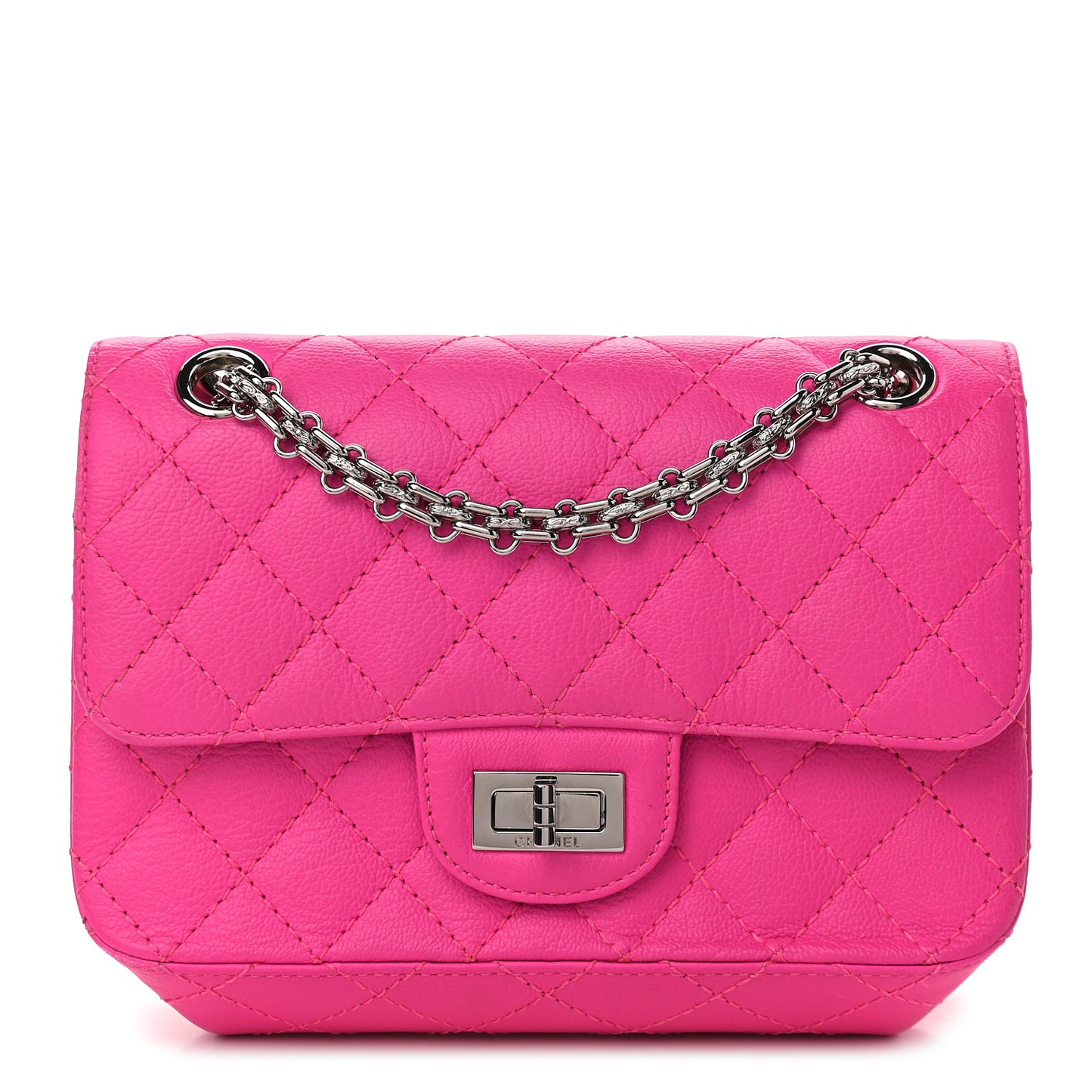 Goatskin Quilted 2.55 Reissue Mini Flap Fluorescent Pink
