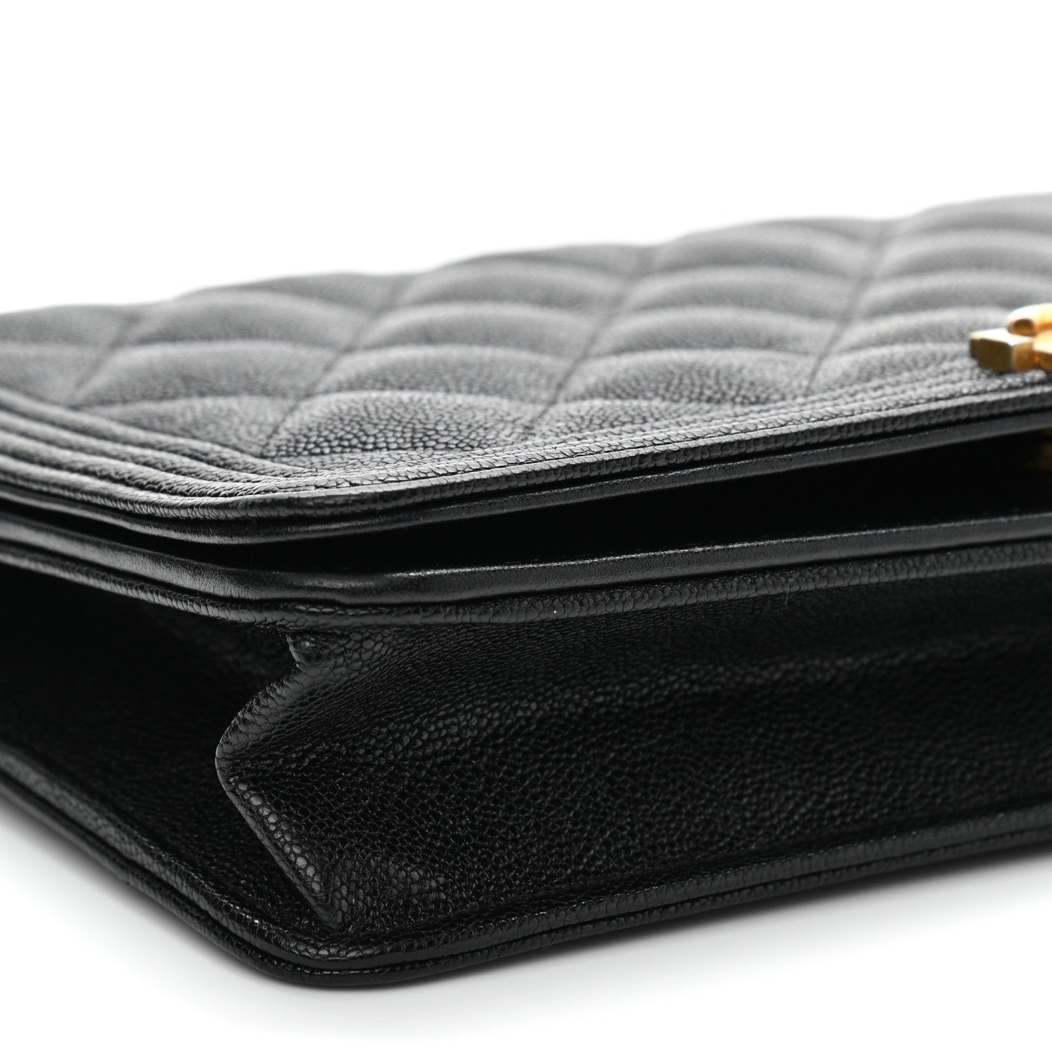 Chanel Caviar Quilted Boy Wallet On Chain WOC Black 10 of 12