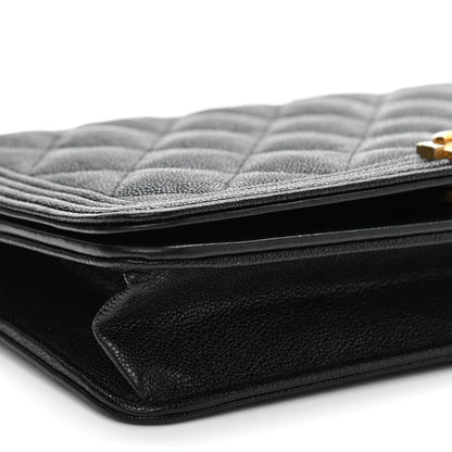 Chanel Caviar Quilted Boy Wallet On Chain WOC Black 10 of 12