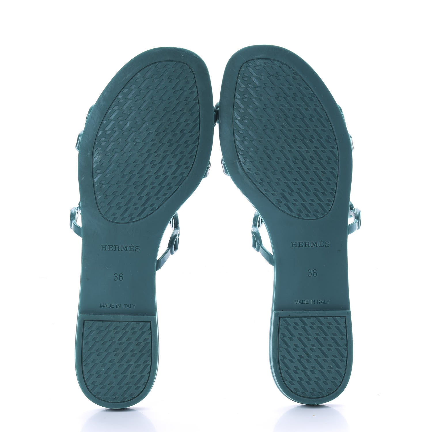 Hermes Rubber Chaine d'Ancre Rivage Sandals 36 Vert d'Ete 5 of 8