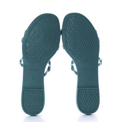 Hermes Rubber Chaine d'Ancre Rivage Sandals 36 Vert d'Ete 5 of 8