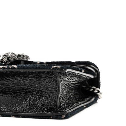 Gucci Velvet GG Monogram Super Mini Dionysus Shoulder Bag Blue Beige Black 10 of 10