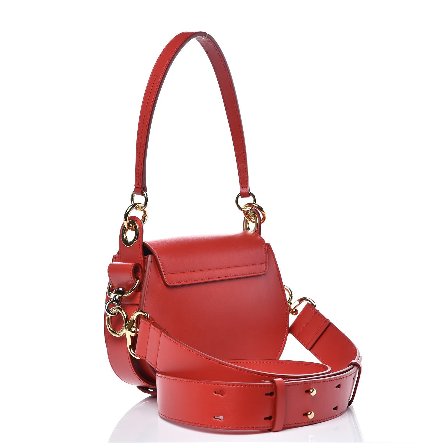 Chloe Calfskin Small Tess Bag Plaid Red 3 of 7