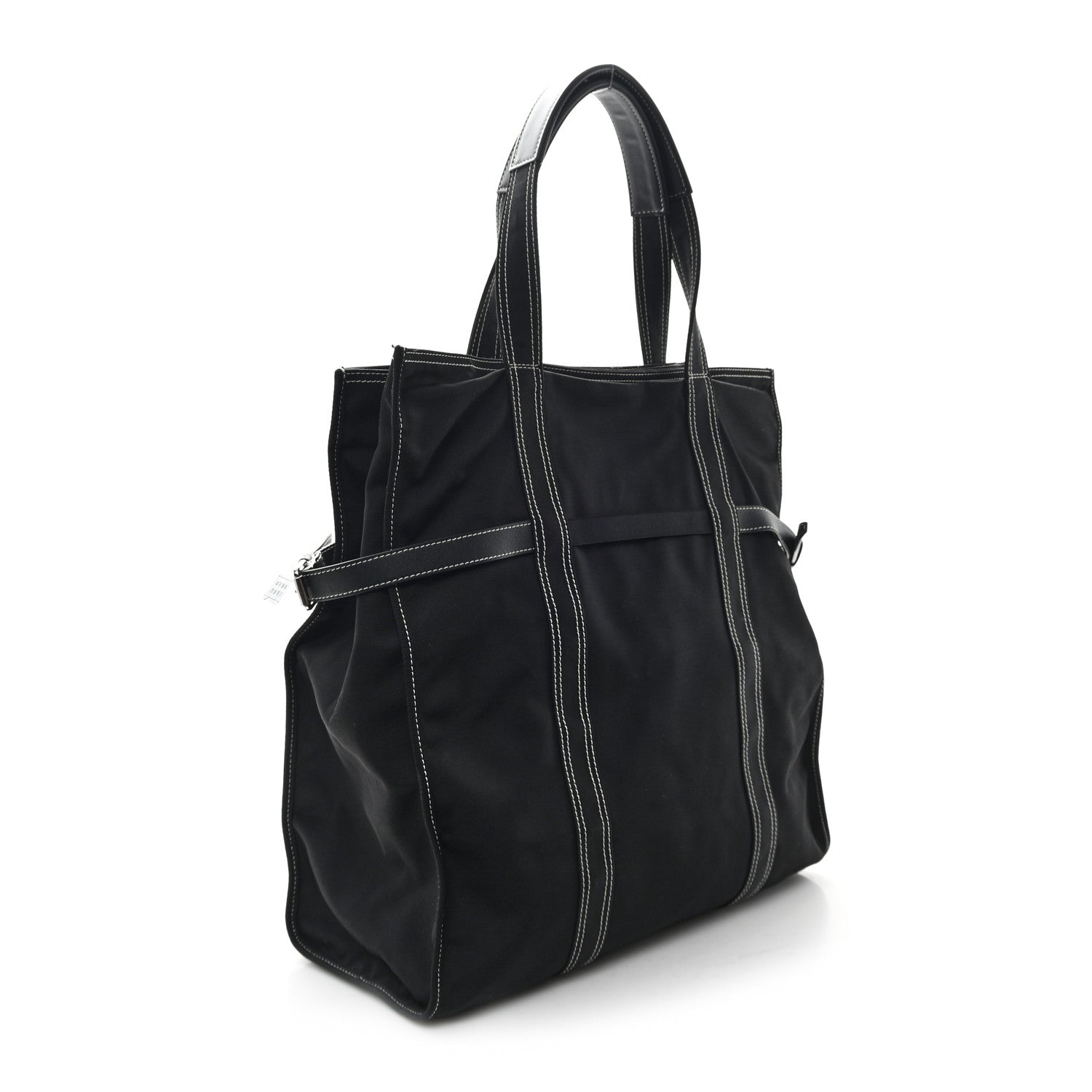 Valentino Garavani Canvas Calfskin Rockstud Large Tote  Black 3 of 10