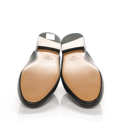 Gucci Calfskin Crystal Tiger Embroidered Womens Princetown Slippers 36 Black 5 of 6
