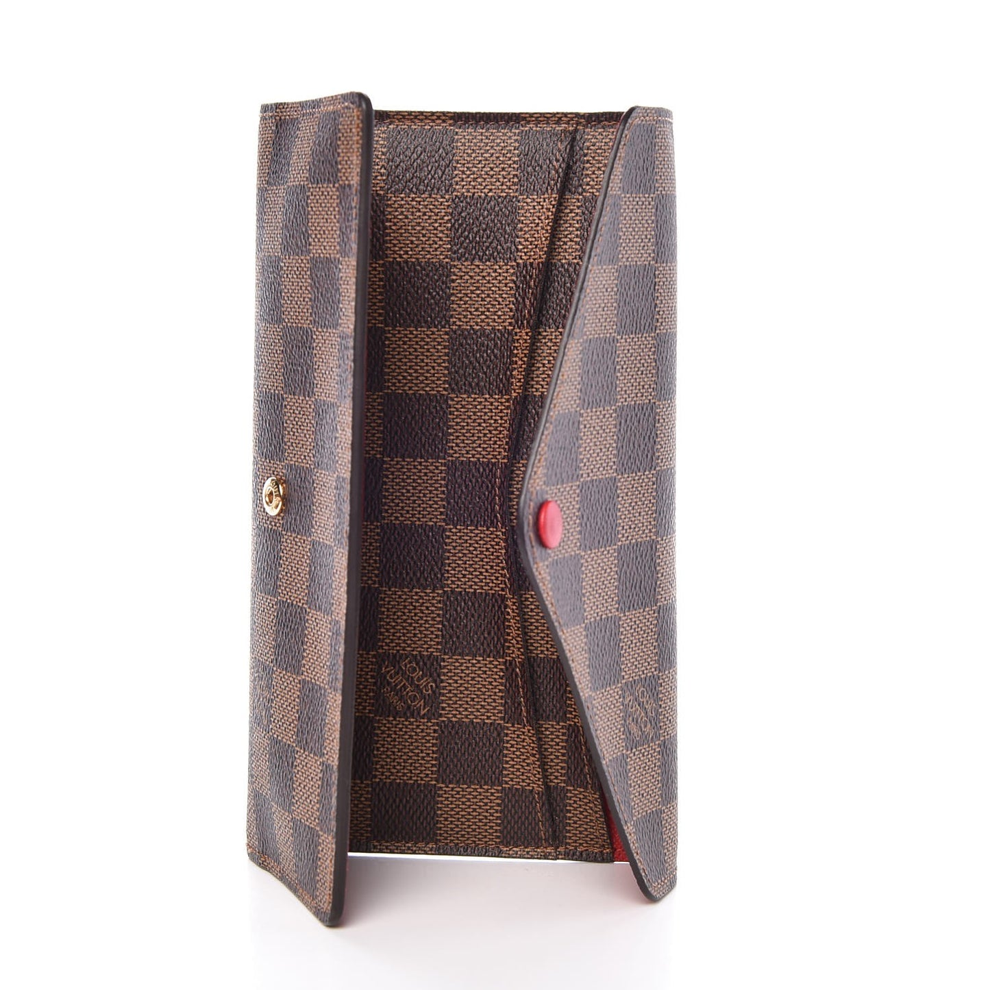 Damier Ebene Josephine Wallet Red