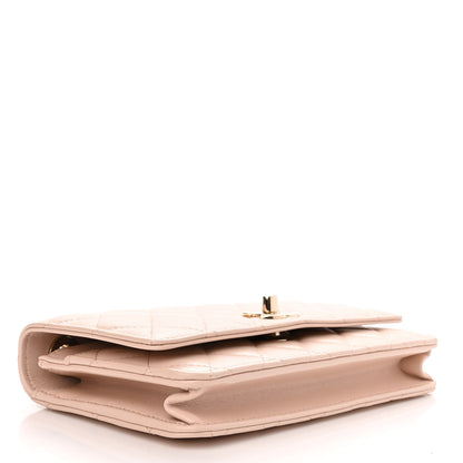 Chanel Lambskin Quilted Trendy CC Wallet On Chain WOC Light Beige 4 of 12