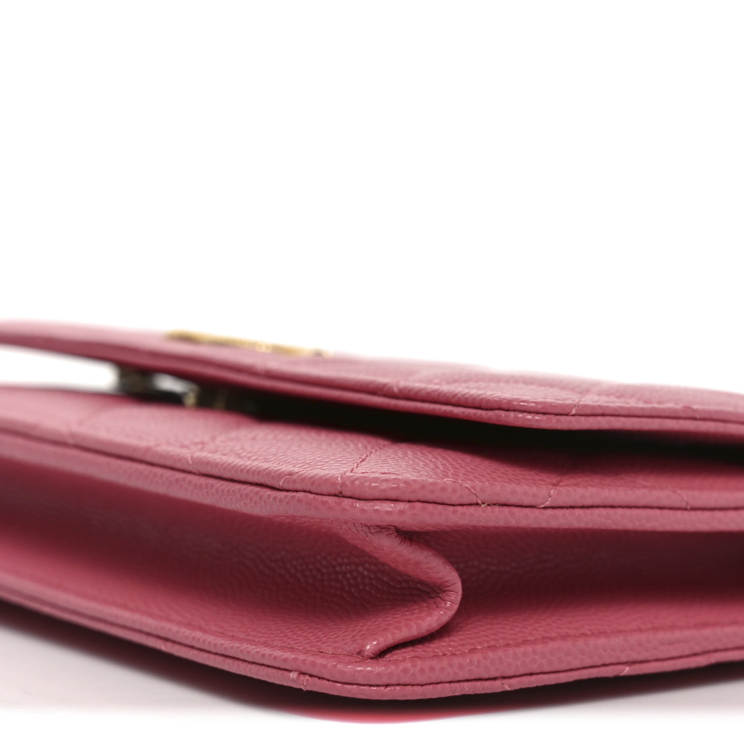 Chanel Caviar Quilted Textured CC Wallet On Chain WOC Pink 11 of 12