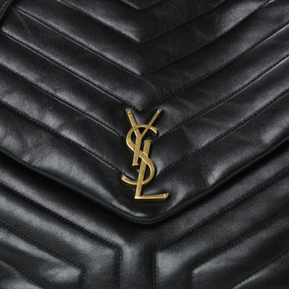 Saint Laurent Calfskin Y Quilted Monogram Large Loulou Chain Satchel Black 7 of 9