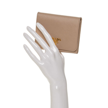 Prada Saffiano Metal Tri-Fold Compact Wallet Cammeo 2 of 7