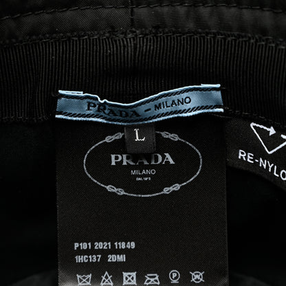 Prada Re-Nylon Metal Triangle Logo Womens Bucket Hat L Black 8 of 10