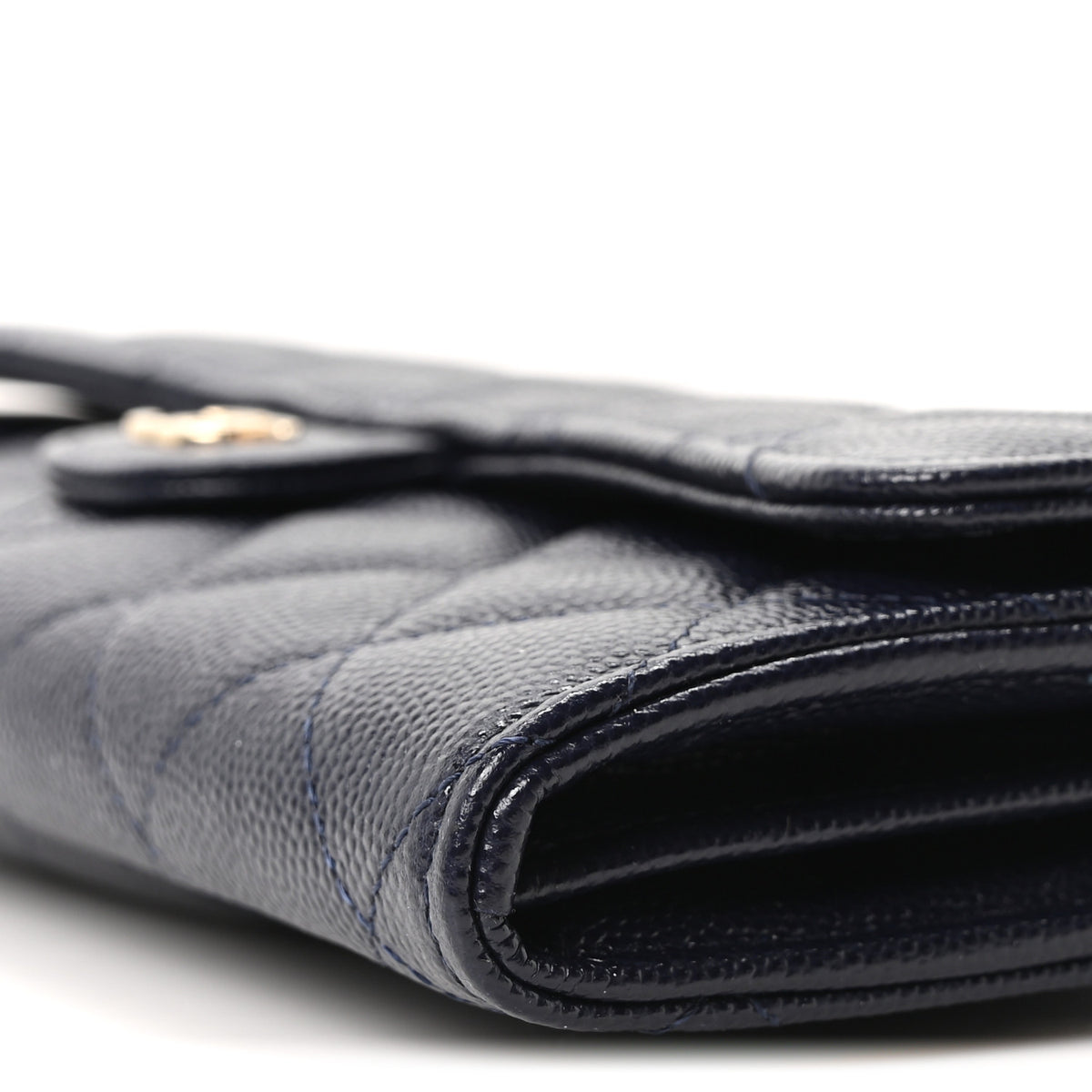 Chanel Caviar Quilted Large Gusset Flap Wallet Navy 11 of 12