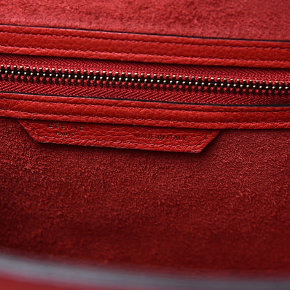 Celine Drummed Calfskin Micro Luggage Red 5 of 11