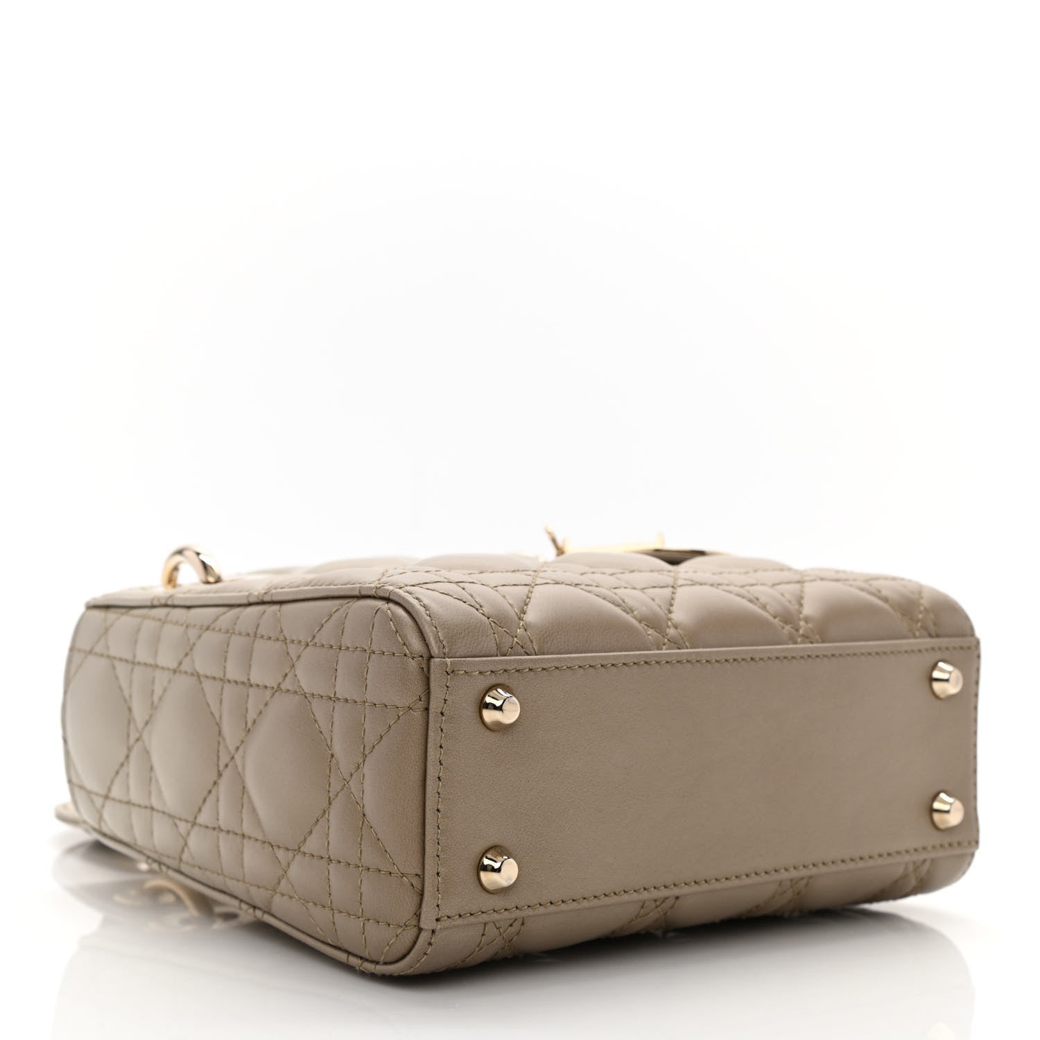 Christian Dior Metallic Lambskin Cannage Mini Lady Dior Gold 3 of 10