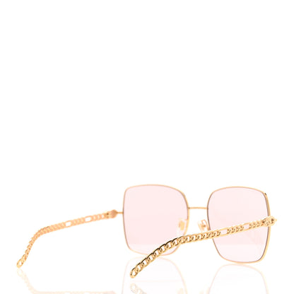 Gucci Square Frame Oversized Sunglasses GG0724S Pink Gold 5 of 9