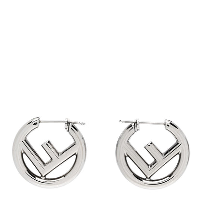Fendi Metal FF Hoop Earrings Silver 1 of 5