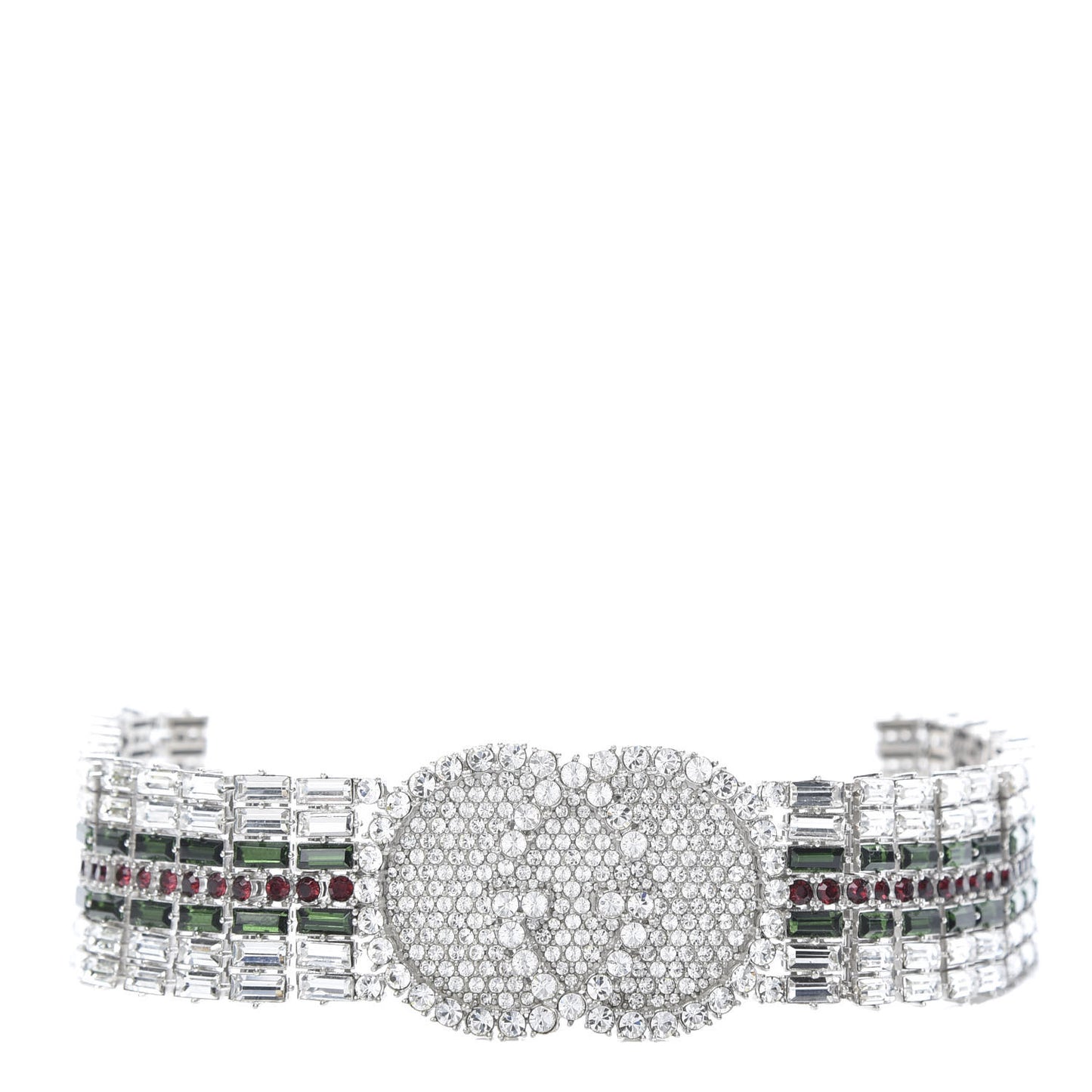 Crystal Embellished Interlocking G Choker Necklace Multicolor
