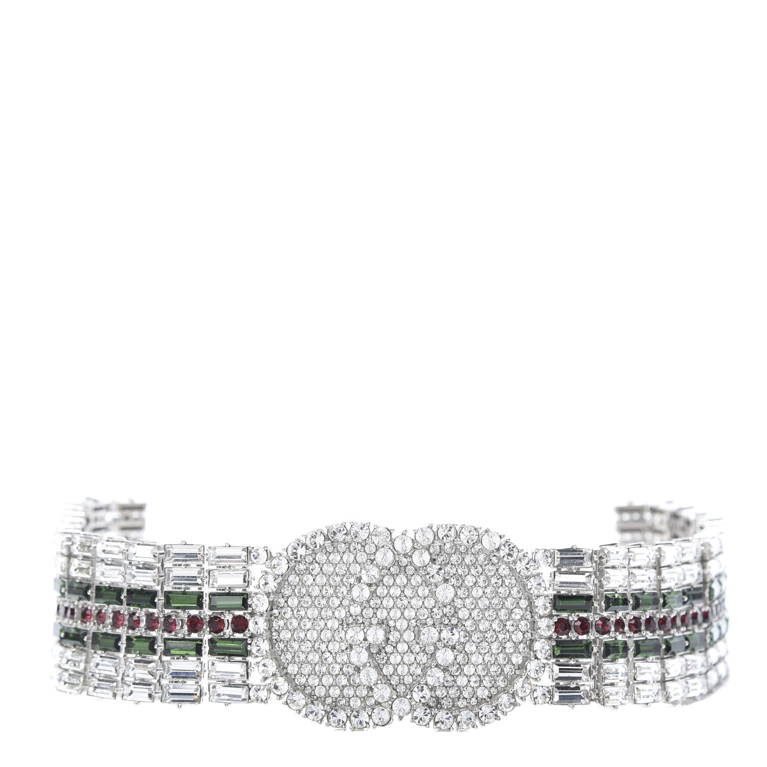 Gucci Crystal Embellished Interlocking G Choker Necklace Multicolor 1 of 7