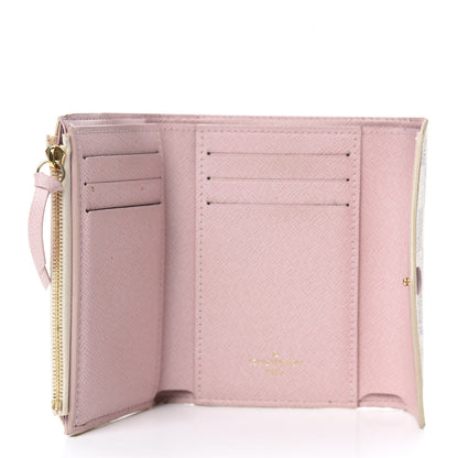 Louis Vuitton Damier Azur Victorine Wallet Rose Ballerine 5 of 12